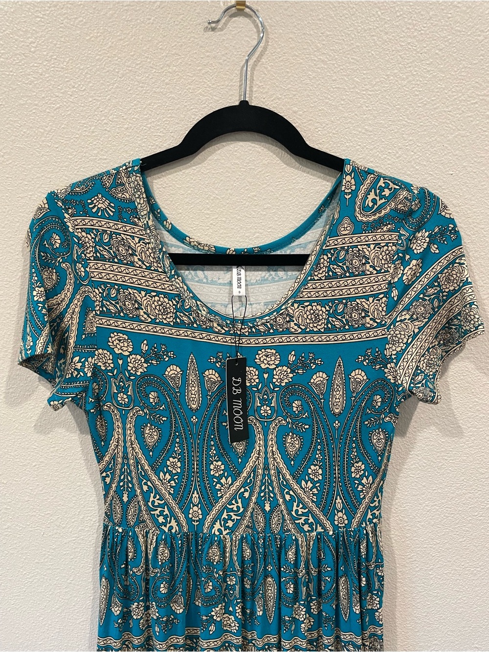 Da Moon Teal Paisley Maxi Dress - Picture 3 of 7